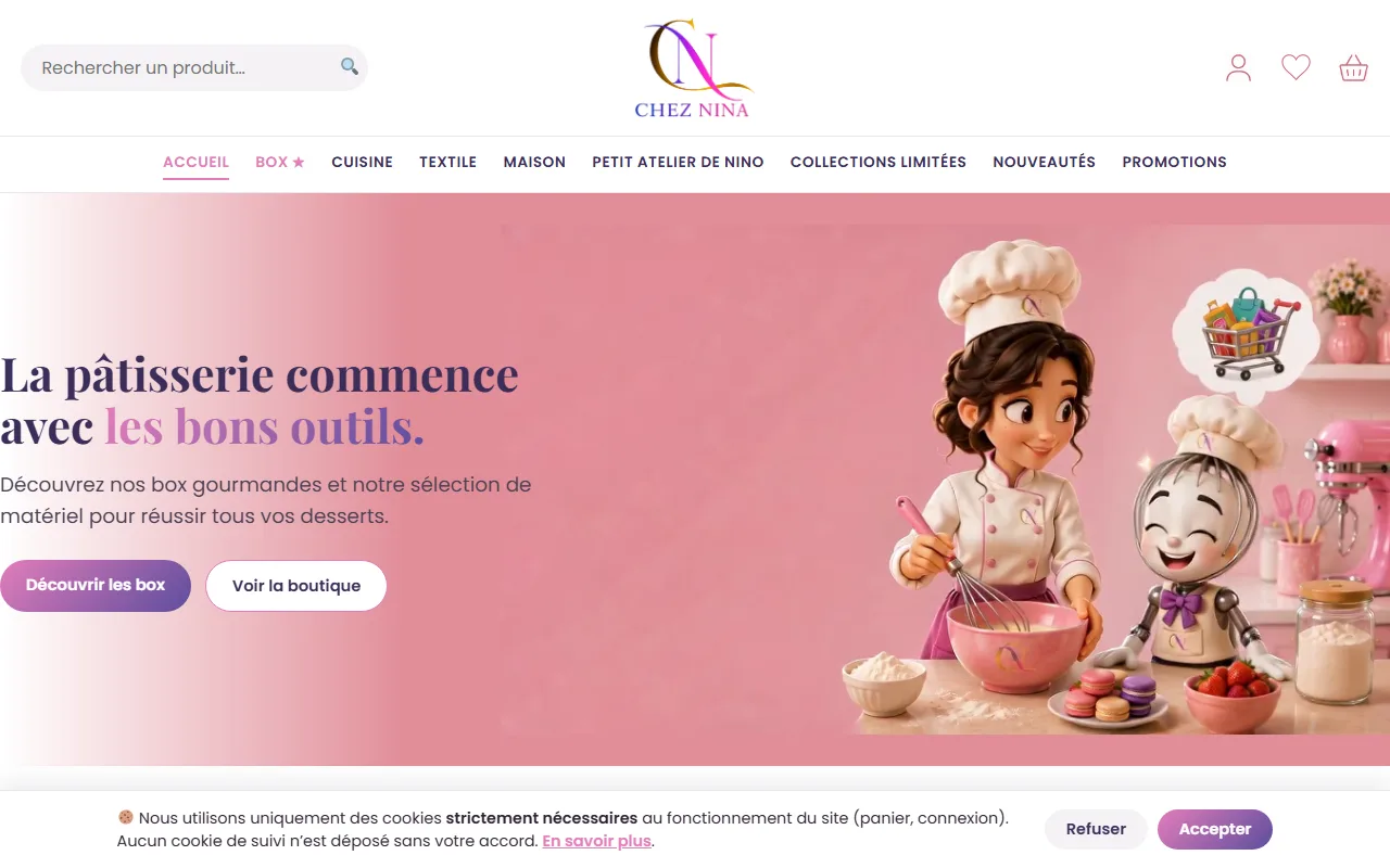Boutique en ligne — pâtisserie (prototype de travail)