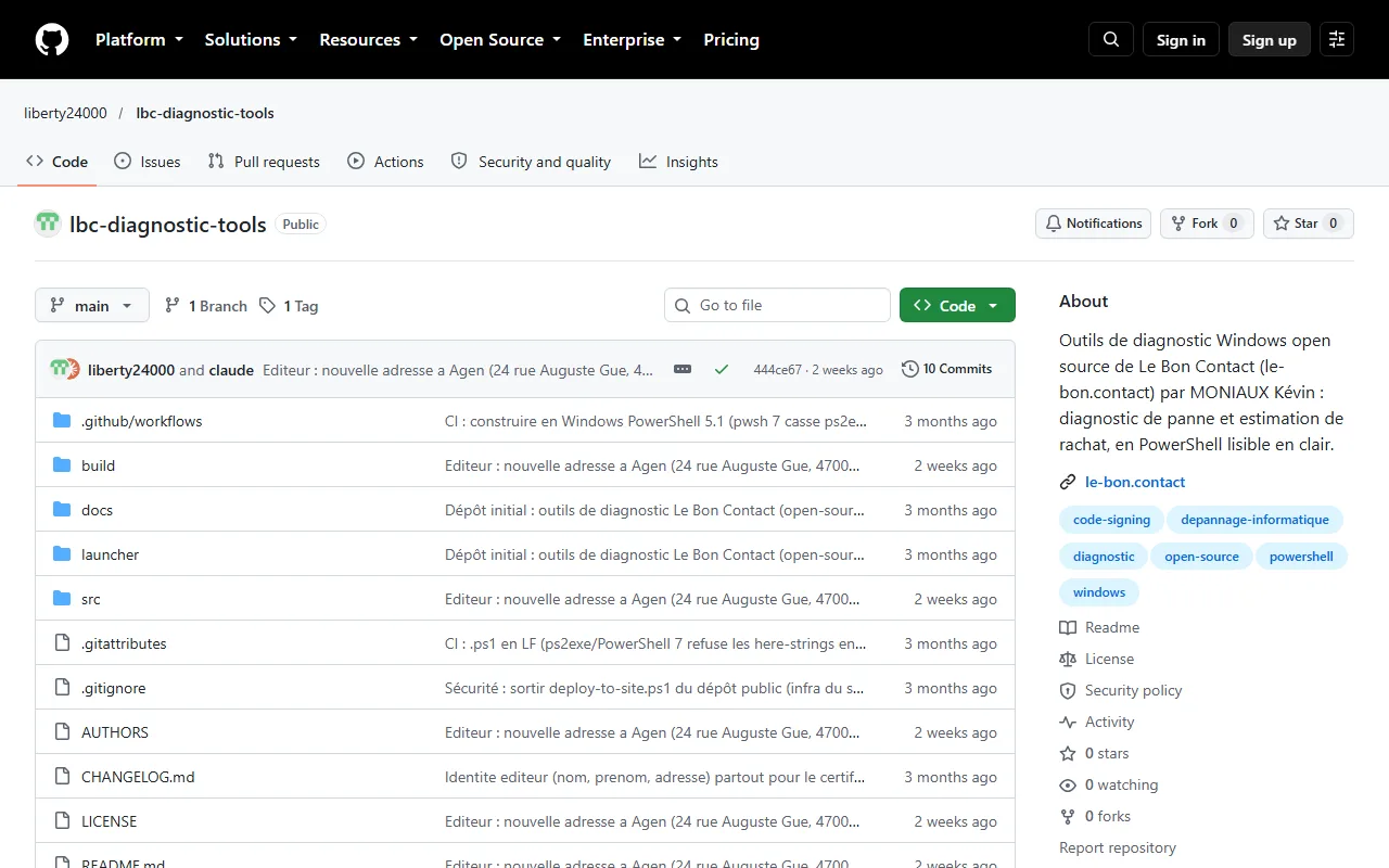 lbc-diagnostic-tools : outils de diagnostic Windows
