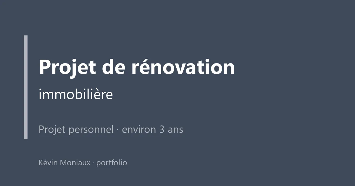 Projet de rénovation immobilière