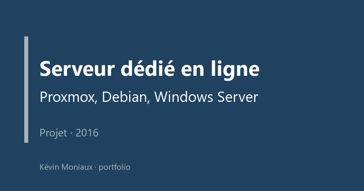 Mise en place d'un serveur dédié en ligne